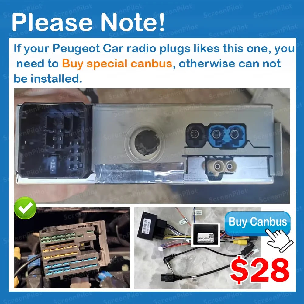 Android Auto For Peugeot 208 2008 Series 2012- 2018 Car Radio CarPlay Screen Automotive Multimedia GPS Navigation Android 16