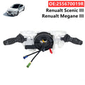 Commutateur combiné de clignotants et d'essuie-glaces au volant pour Renault Megane III et Scenic III (2008-2016) - Référence : 255670019R