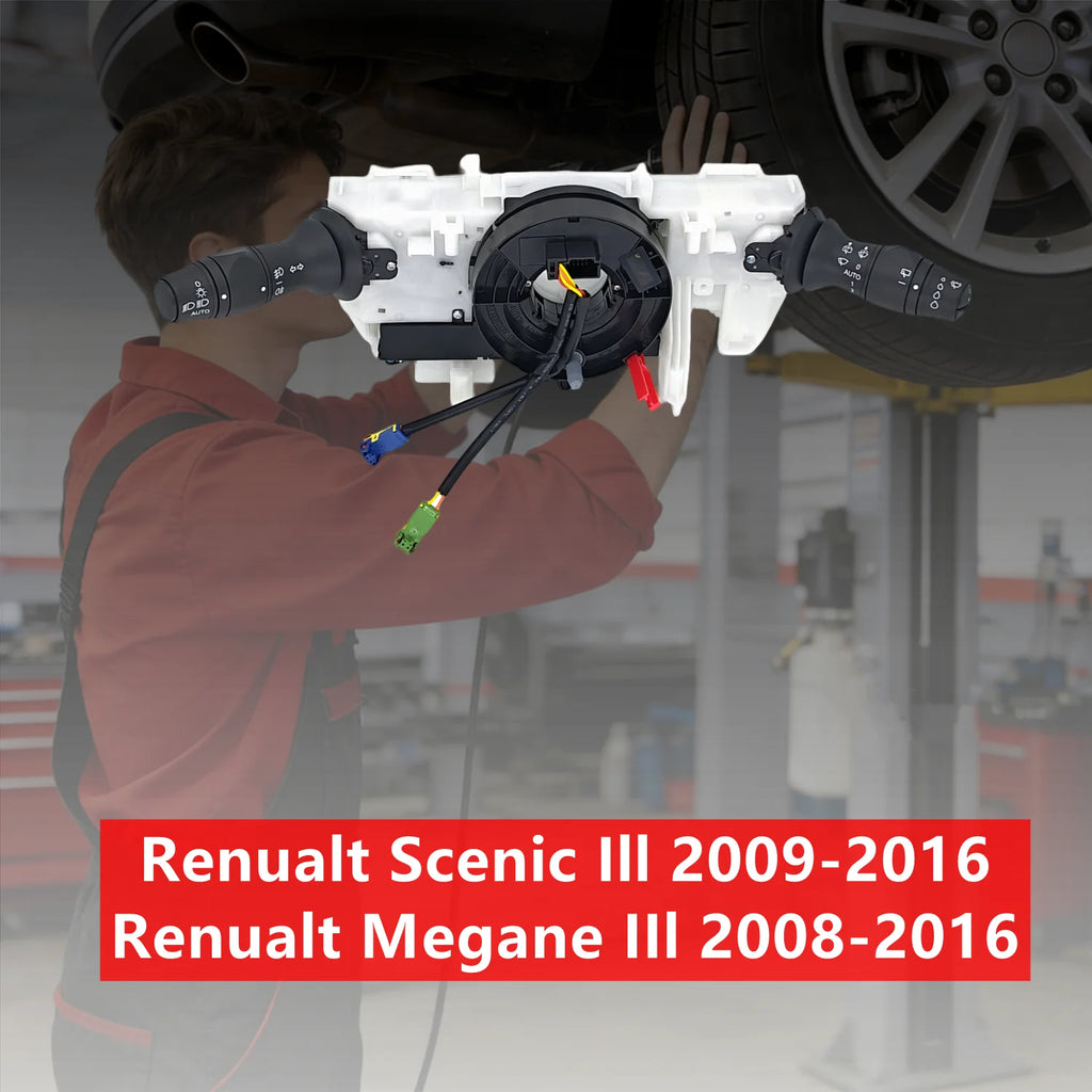 Commutateur combiné de clignotants et d'essuie-glaces au volant pour Renault Megane III et Scenic III (2008-2016) - Référence : 255670019R