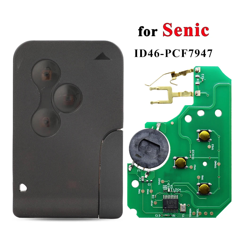 Carte Renault Megane II Scenic II Grand Scenic 433 MHz PCF7947 ID46 Télécommande Renault Megane Scenic