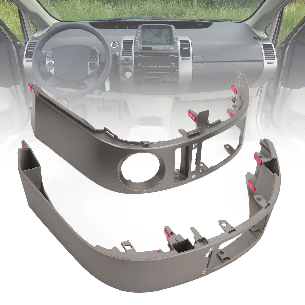 2Pcs Car Dash Vent Trim Left And Right Central AC Vent Trim Panel For Prius 2004 to 2009 new